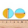 Transaprent Resin & Wood Pendants RESI-T057-84-3
