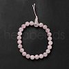 Natural Rose Quartz Gourd Beaded Stretch Bracelet for Women G-G997-G05-3