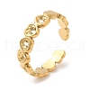 304 Stainless Steel Hollow Heart Open Cuff Rings for Women STAS-D085-22G-1