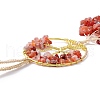 Wire Wrapped Chips Natural Mixed Goldstone Big Pendant Decorations HJEW-H057-03-5