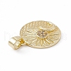 Rack Plating Brass Cubic Zirconia Pendants KK-M236-06G-3