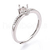 Rhodium Plated 925 Sterling Silver Micro Pave Cubic Zirconia Solitaire Ring Settings STER-T008-10P-1