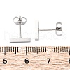 Tarnish Resistant Cuboid 304 Stainless Steel Stud Crawler Earrings EJEW-O052-45P-2