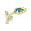 Rack Plating Brass Micro Pave Clear Cubic Zirconia Flower Connertor Charms KK-Z043-03E-2