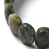 Natural Xinyi Jade/Chinese Southern Jade Beaded Stretch Bracelet G-E010-01-03-3