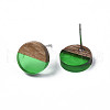 Transparent Resin & Walnut Wood Stud Earrings EJEW-N017-008-A02-3