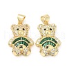 Brass Micro Pave Cubic Zirconia Pendants KK-H441-05D-G-2
