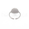 Non-Tarnish 304 Stainless Steel Flat Round with Initial Letter Open Cuff Ring for Men Women RJEW-S405-246P-A-2
