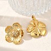 304 Stainless Steel Flower Stud Earrings EJEW-M073-16G-3