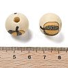 Halloween Printed Schima Wood European Beads WOOD-G023-07D-3