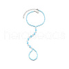 Luminous Resin Round Beaded with Glass Seed Beaded Anklets WG45460-01-2