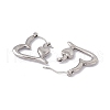 304 Stainless Steel Heart Hoop Earrings for Women EJEW-E199-14P-2