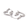 Non-Tarnish 304 Stainless Steel Heart Hoop Earrings for Women EJEW-E199-14P-2