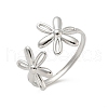 304 Stainless Steel Open Cuff Ring for Women RJEW-M025-05P-4