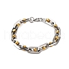 201 Stainless Steel Oval Link Chain Bracelets BJEW-B078-117B-1