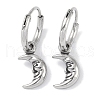 316 Surgical Stainless Steel Moon Hoop Earrings for Women EJEW-P274-04AS-1