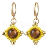 Natural Tiger Eye Star Dangle Earrings EJEW-MZ00355-02-2