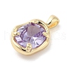 Golden Brass Micro Pave Cubic Zirconia Pendants KK-U031-02G-06-2