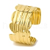 Ion Plating(IP) Grooved Wide 304 Stainless Steel Cuff Bangles for Women BJEW-B104-22G-1
