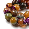 Faceted Natural Banded Agate Beads Strands G-F447-12mm-O06-4