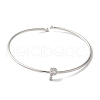 Rack Plating Brass Micro Pave Clear Cubic Zirconia Letter Open Cuff Bangles BJEW-A018-01P-P-2