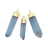 Natural Quartz Crystal Pointed Pendants G-P253-03G-10-1