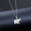 Elephant Stainless Steel Pendant Necklaces PW-WGA5274-01-2