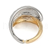 Teardrop Brass Open Cuff Rings for Women RJEW-S001-01GP-3
