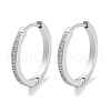 304 Stainless Steel Micro Pave Clear Cubic Zirconia Huggie Hoop Earrings EJEW-C096-01G-P-1
