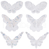 Gorgecraft 18Pcs 3 Style Butterfly Gauze Embroidery Ornaments Accessories PATC-GF0001-09-1