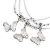 Natural & Synthetic Mixed Gemstone Faceted Butterfly  Pendant Necklaces NJEW-G143-01-2