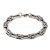 Tarnish Resistant 201 Stainless Steel Byzantine Chain Bracelets BJEW-B078-96P-1