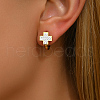 Stainless Steel Cross Hoop Earrings DL7276-2