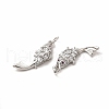 Rack Plating Brass Micro Pave Cubic Zirconia Fish Pendants KK-H436-09P-2