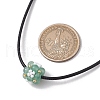 Natural Mixed Stone & Glass Seed Beads Cluster Flower Pendant Necklaces NJEW-MZ00095-4