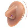 Triple Heart Brass Cubic Zirconia L-Shaped Nose Rings/Cartilage Earrings FS-WG6E3C9-01-2