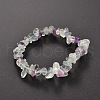 Chips Natural Fluorite Beaded Stretch Bracelets BJEW-JB01826-01-6