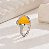Heart-shaped Natural Topaz Jade Women's Ring VA9361-3-1