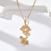304 Stainless Steel Hollow Cut Yoga Om Lotus Flower Pendant Necklaces NJEW-Z073-02G-04-1