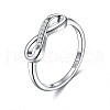 Anti-Tarnish Rhodium Plated 925 Sterling Silver Finger Rings RJEW-BB67007-7-1