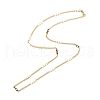 Brass Curb Chains with Wave Necklace for Women NJEW-P265-40G-2