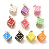 Rack Plating Brass Enamel Pendants KK-M296-04G-1