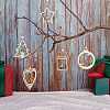 10Pcs 5 Style Wooden Ornaments WOOD-SZ0004-04-5