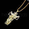 Vintage Stainless Steel Cross Pendant Necklace for Men MW5712-1-1