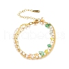 Gemstone Chip with Plastic Pearl Multi-strand Bracelets for Women BJEW-G739-01G-6