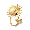 Ion Plating(IP) 304 Stainless Steel Sun Open Cuff Rings for Women RJEW-M167-09F-G-1