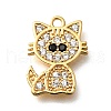 Brass Micro Pave Cubic Zirconia Pendants KK-K294-04G-1