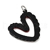 10Pcs Red and Black Double Screen Alloy Pendants PALLOY-JF04008-4