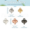 Beadthoven 100Pcs 5 Color Stainless Steel Pendants STAS-BT0001-14-4