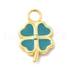 925 Sterling Sliver Light Sea Green Enamel Charms STER-Z012-01G-07-1